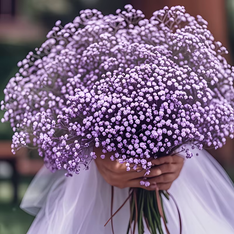 Bouquet de gypsophile artificielle - Fleurs artificielles lilas violettes
