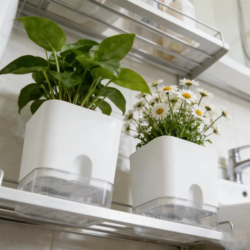 Pot de fleurs auto-arrosant en corde de coton pour culture hors-sol