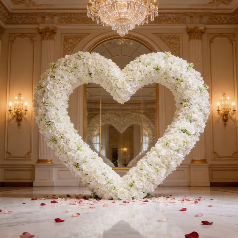 2, 2 m de fleurs artificielles pour décoration de mariage : chemin de table