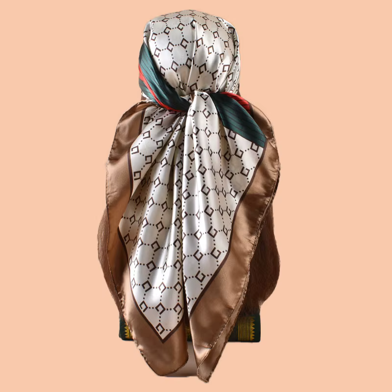 Foulard carré en Satin pour femmes, accessoire de plage d'été, à la mode, 90x90 pouces, multi-usage, serviette pour cheveux polyvalente, 1 pièce
