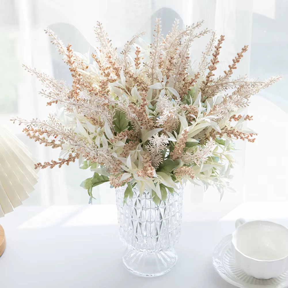 1pc plantes artificielles lavande gypsophile fleurs Bouquet PE fête de mariage maison chambre Table décor bricolage couronnes Arrangement Floral