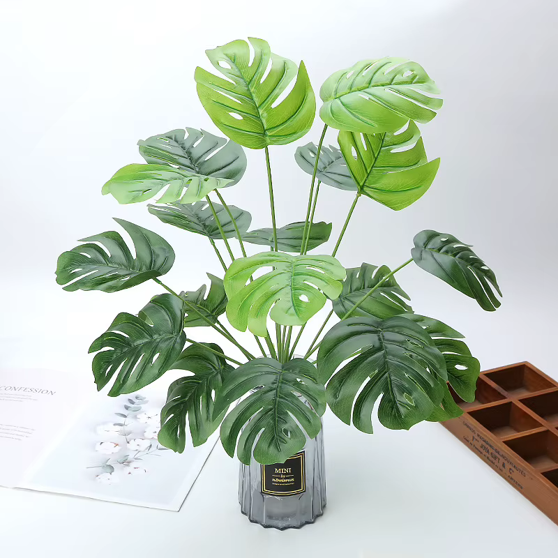 Uflower 42-54 cm grande plante Monstera artificielle feuille de tortue avec Protection UV pour extérieur intérieur maison jardin bureau décor