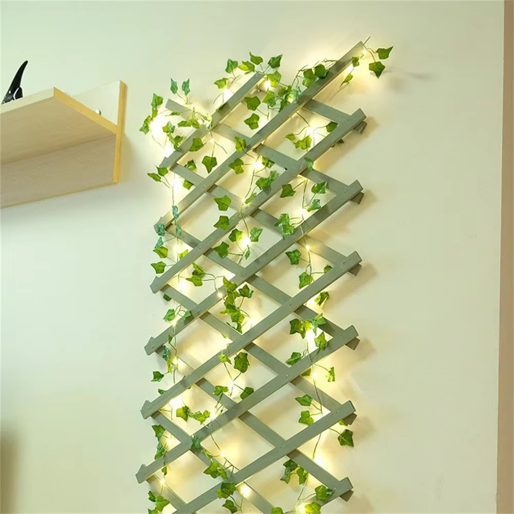 10M/5M/2M feuille verte fausses plantes chaîne lumière alimenté par batterie étanche