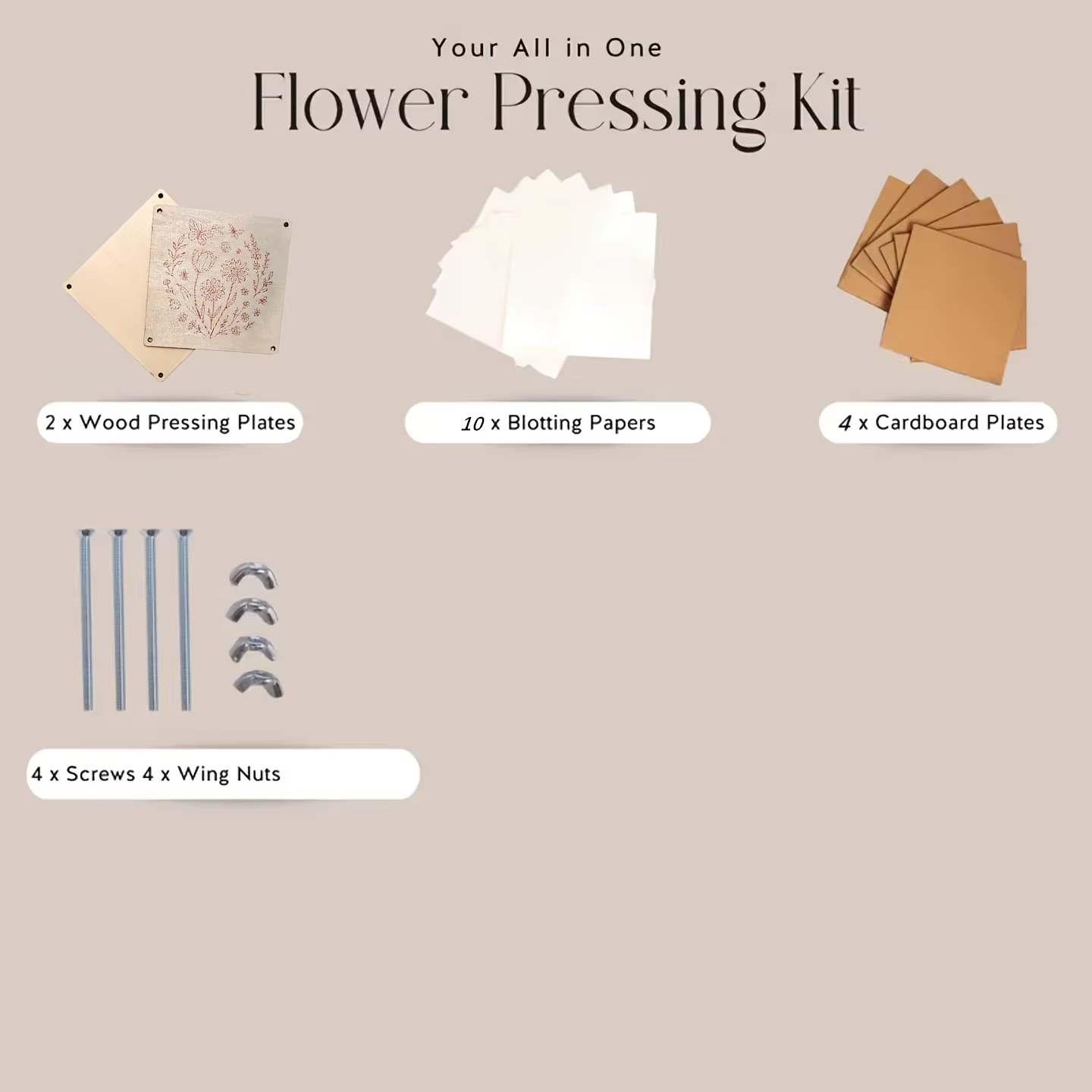 Kit de pressage de fleurs en bois, ensemble de pressage de feuilles et de plantes réutilisable pour la création de fleurs séchées DIY
