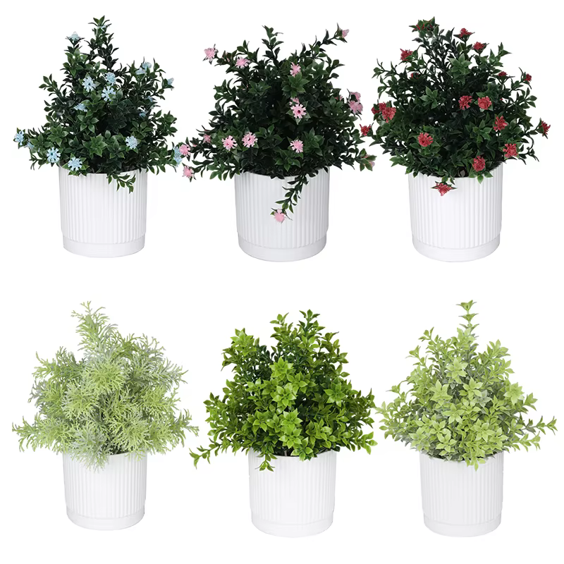 Plantes vertes bonsaï simulées