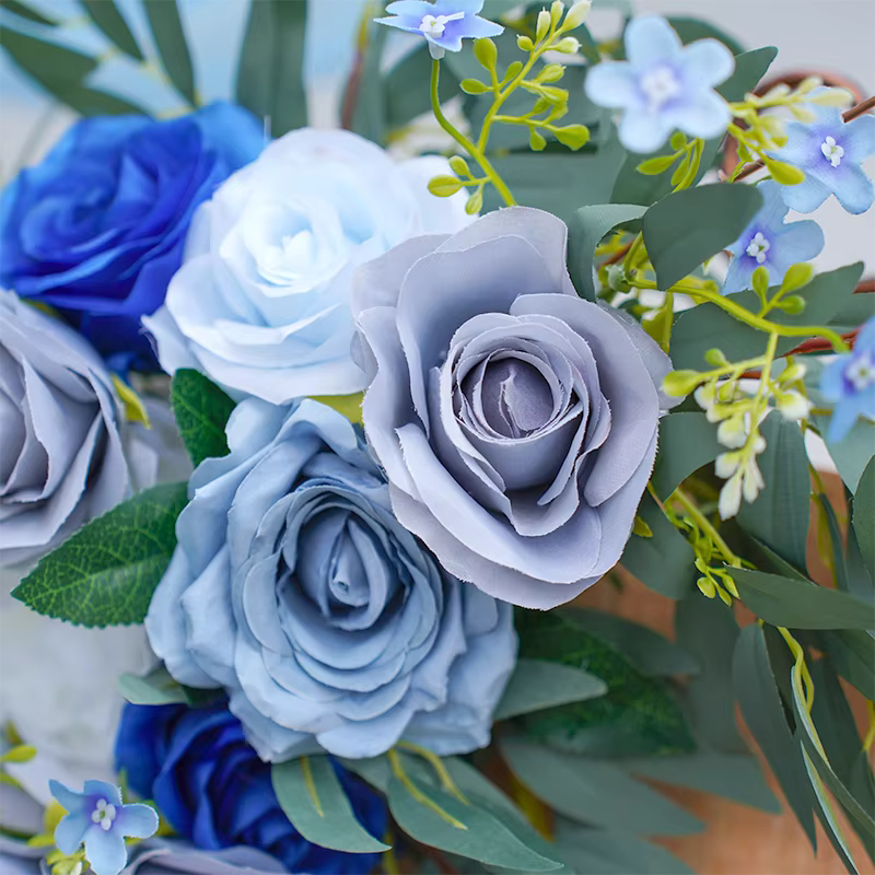 C8634 Haze série bleue fleur avec verdure signe de bienvenue