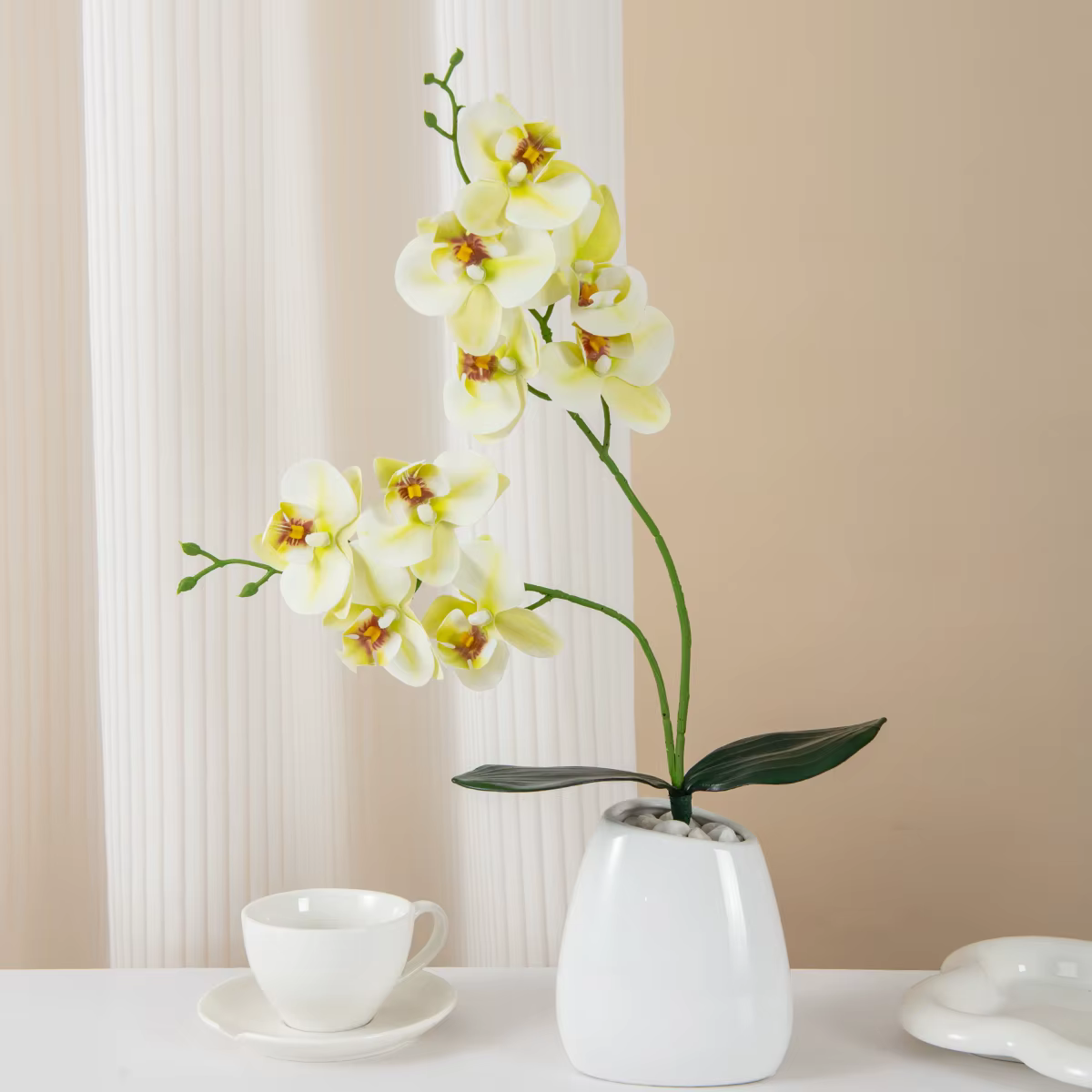 Fleurs artificielles 2 orchidées papillon fourchues maison chambre Vase Table Decor mariage jardin extérieur mariée Bouquets couronne de bricolage cadeaux