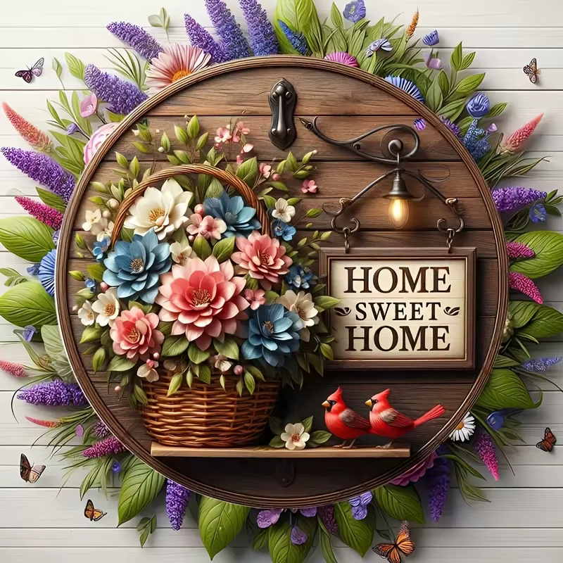 Couronne florale de printemps 2D