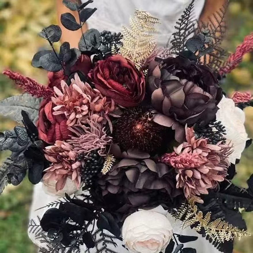 Feuilles d'argent plantes artificielles mariage mariée bouquets maison vase jardin table à manger intérieur extérieur bricolage cadeau boîte décor scrapbooks
