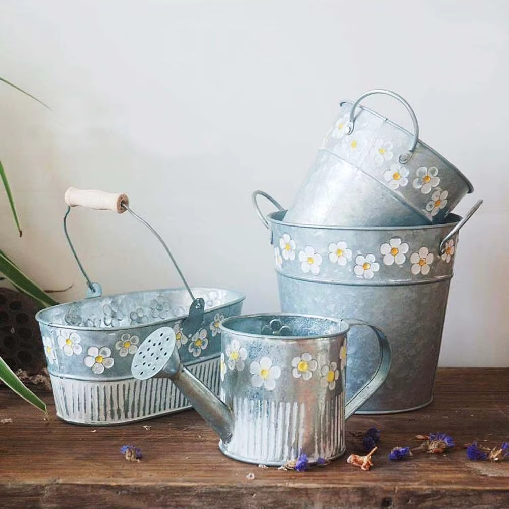 Bureau balcon décor plantes seau de rangement succulente plantation Pot de fleurs Pot de fleur Vintage