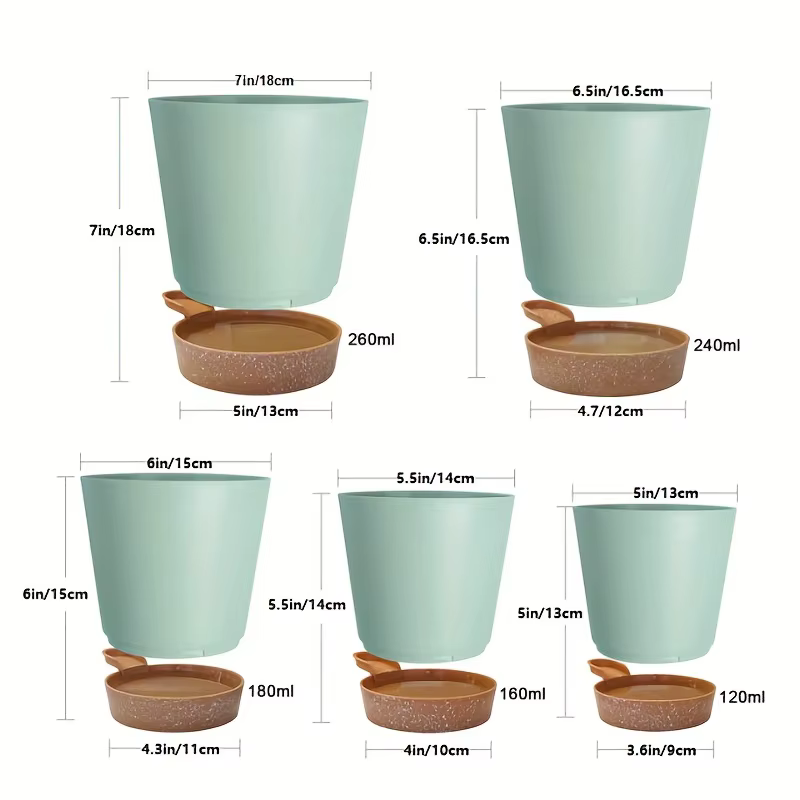 Pots de plantes d'intérieur à arrosage automatique