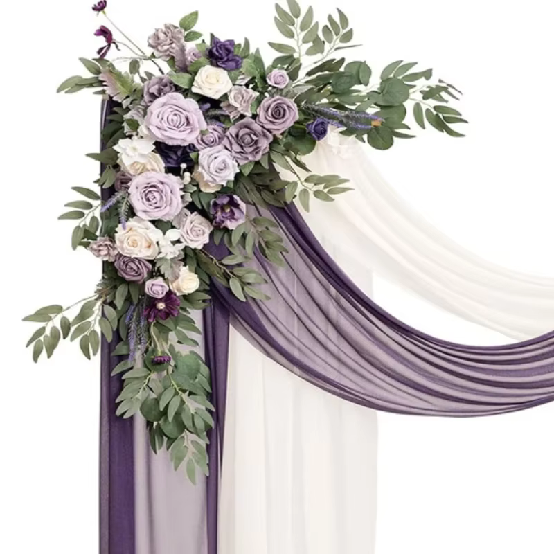 Fleur artificielle en verre foncé
