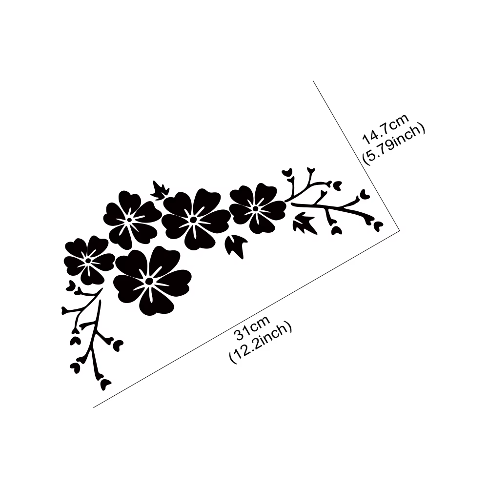 Autocollant de voiture en vinyle imperméable, grappes de fleurs de fleurs, bricolage, carrosserie, porte, fenêtre, automobile, accessoires de décoration extérieure