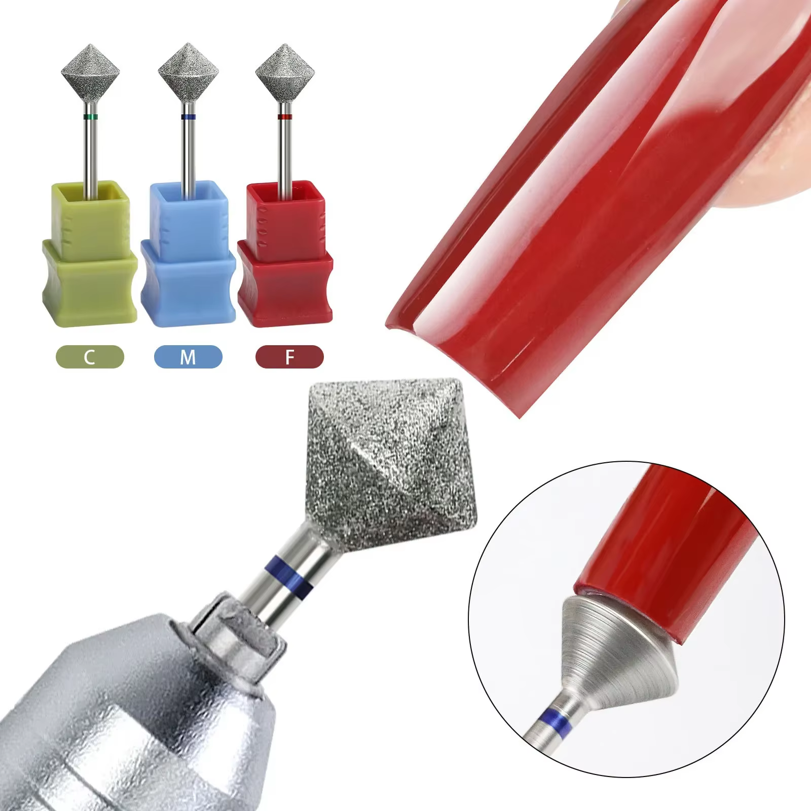 Forets à ongles en diamant, fraise pour manucure, bavure rotative, accessoires de perceuse électrique, outil, équipement d'art des ongles