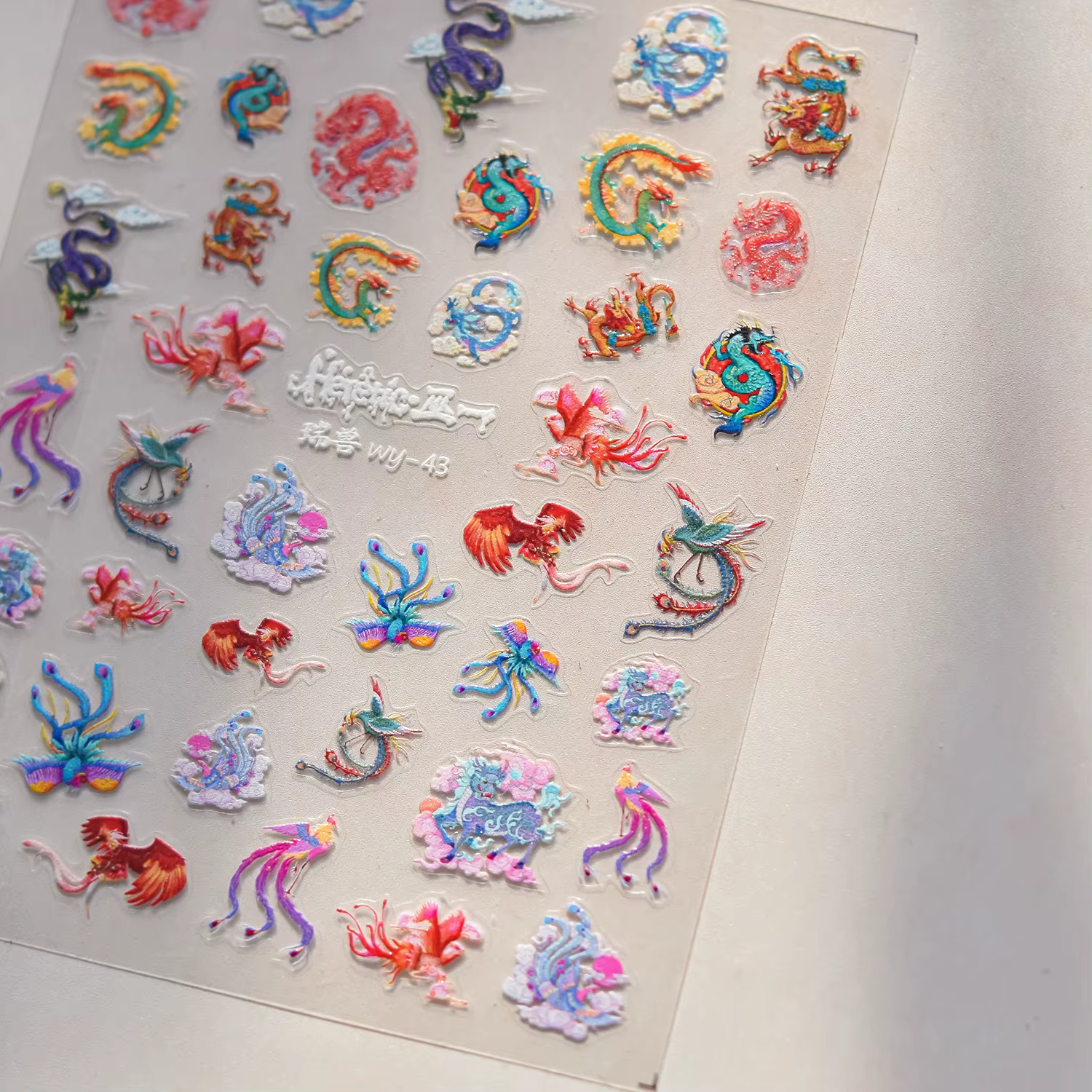 Fleur de pêcher pie branche oiseau bleu papillon rose fleurs pétale charmant 5D Nail Art autocollant adhésif doux manucure décalcomanie bricolage