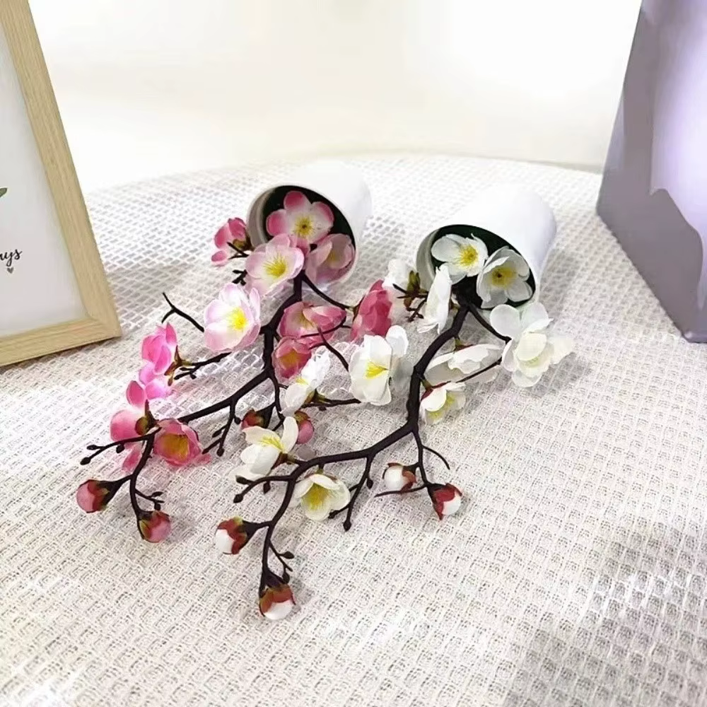 Bonsaï créatif de fleurs de prunier artificielles