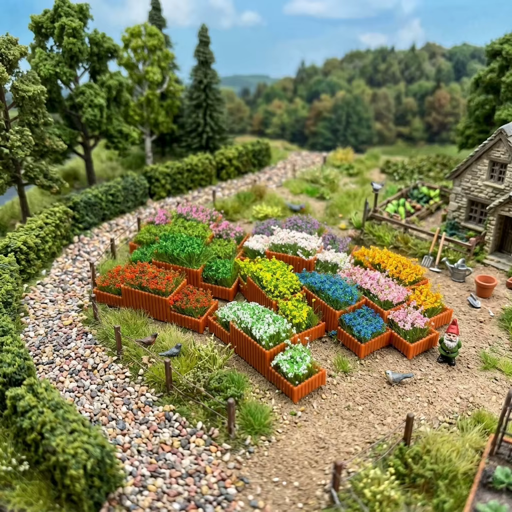 3 Pièces de Modèles de Jardins Miniatures
