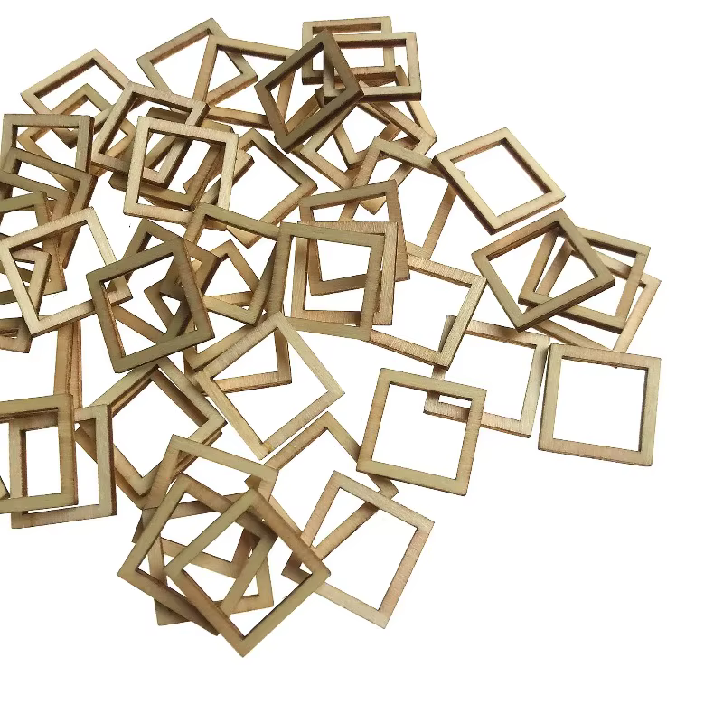 100 pièces artisanat en bois fleur feuille coeur forme suspendus ornements pour la maison fête Table décoration