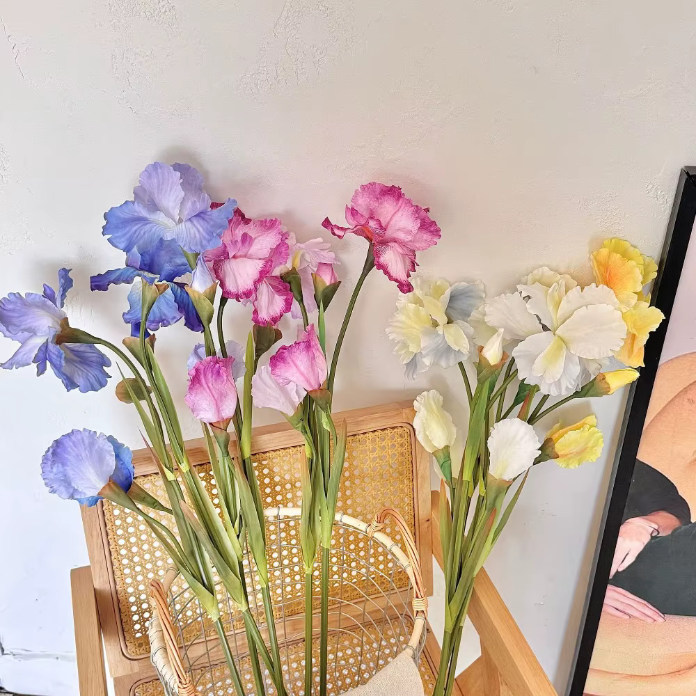 Branche de fleur d'iris artificielle de 80 cm