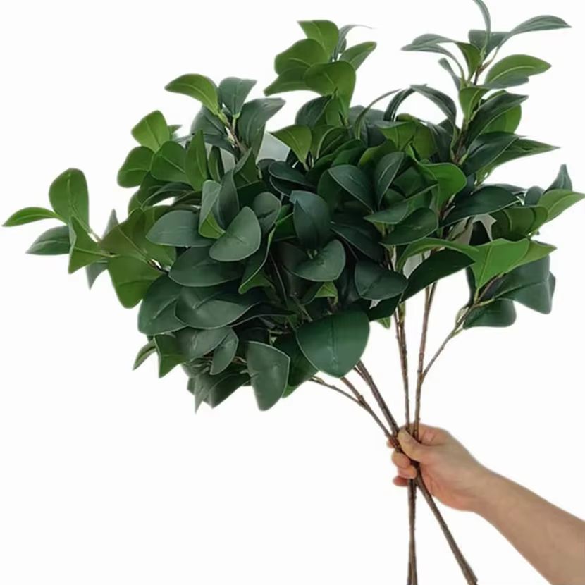 1PC plantes artificielles vert Magnolia mariée Bouquet mariage maison Vase jardin couronne cour Table à manger en plein air bricolage décor cadeau