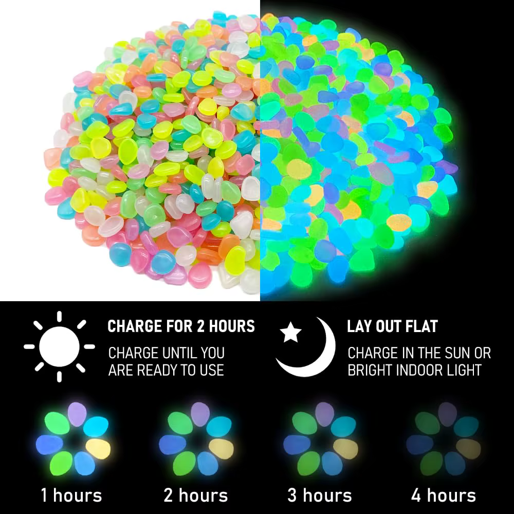 Pierres lumineuses en résine pour plantes en pot