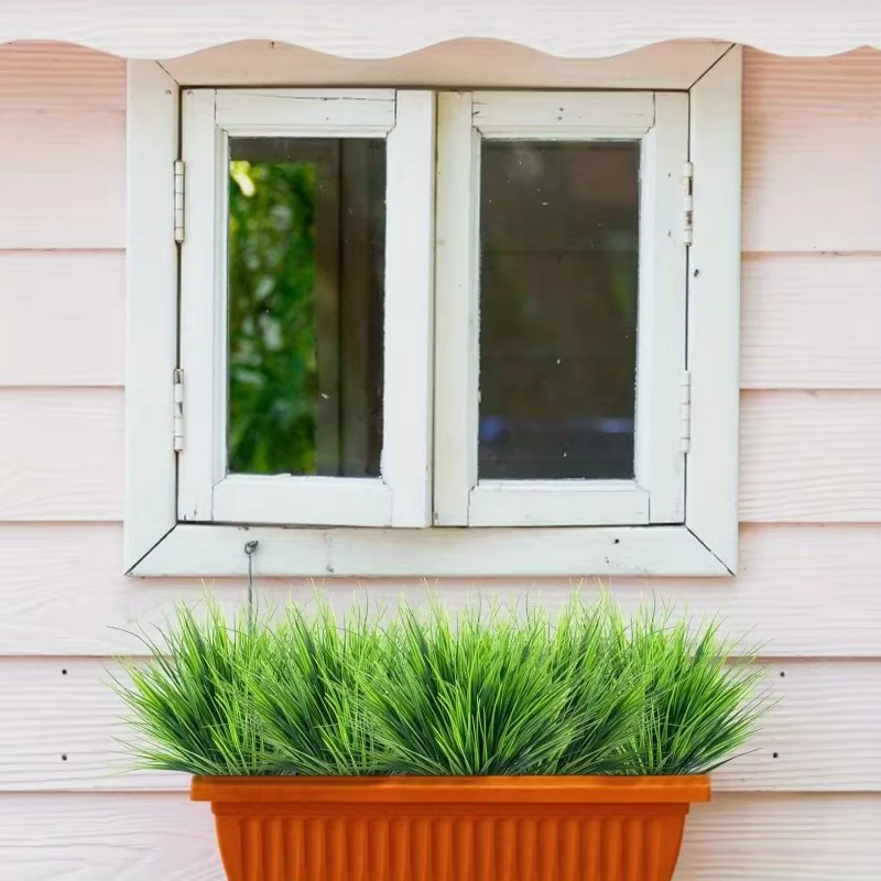 12 plantes artificielles aux couleurs vives et résistantes aux UV - Bouquets de herbe de printemps détachables avec