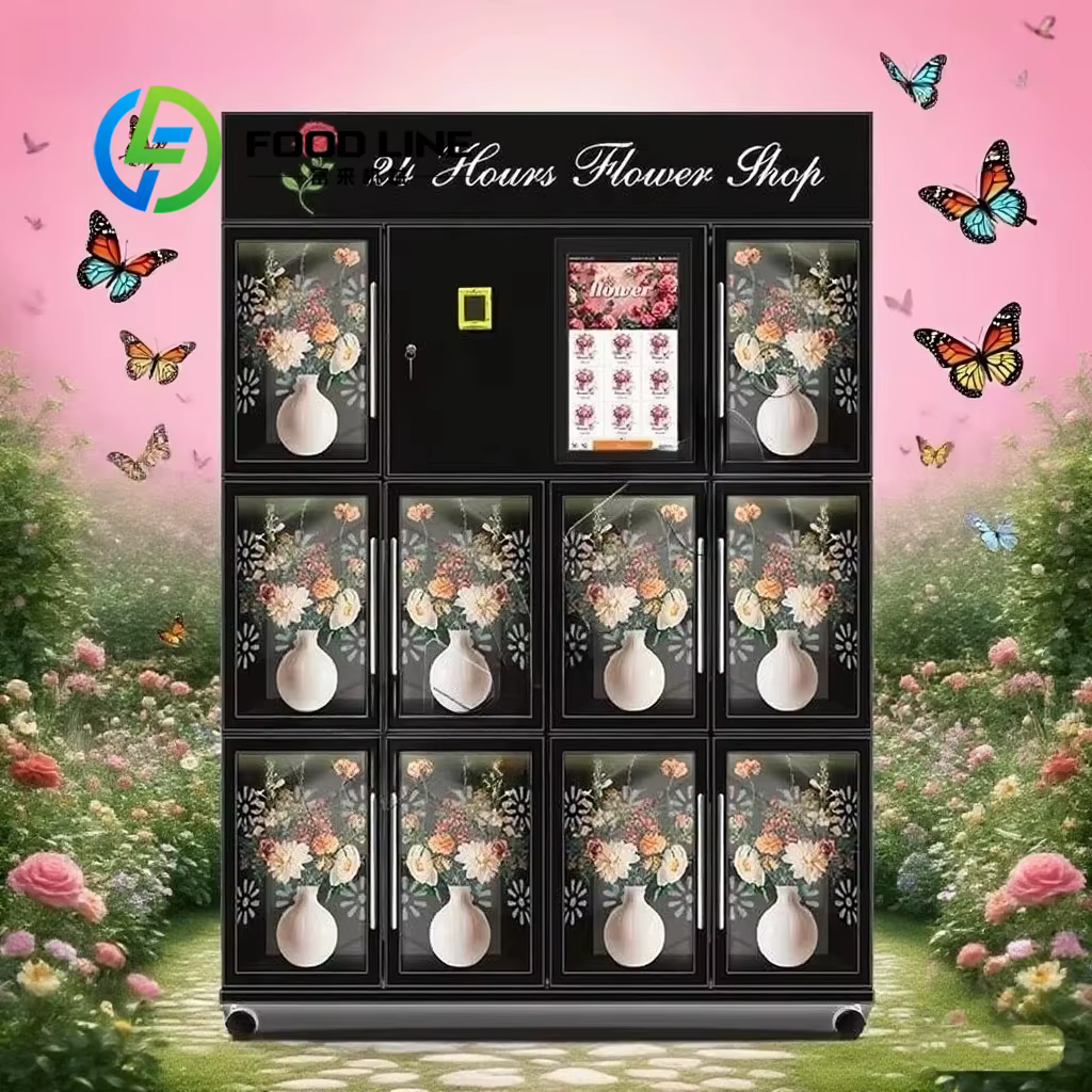 Distributeur automatique combiné de fleurs numériques fraîches, auto-Service, avec pièce de monnaie, Code QR, système de paiement de jetons, fonction SDK, Stock disponible