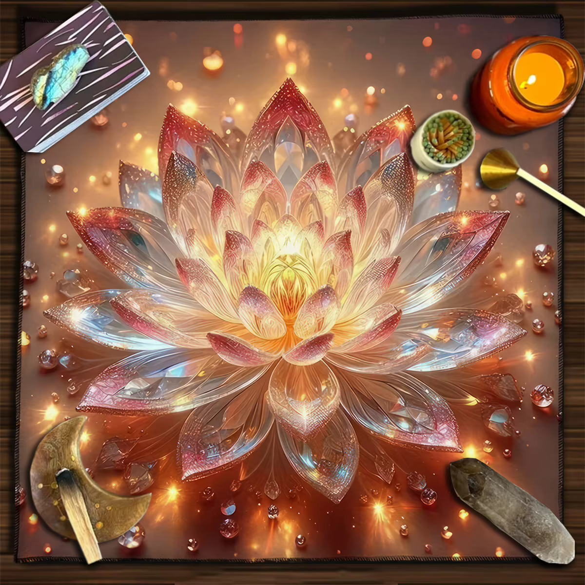 Nappe de Tarot colorée Mandala fleur de vie, avec énergie céleste et tissu d'autel Astral pour tapis de Tarot, décor de Divination