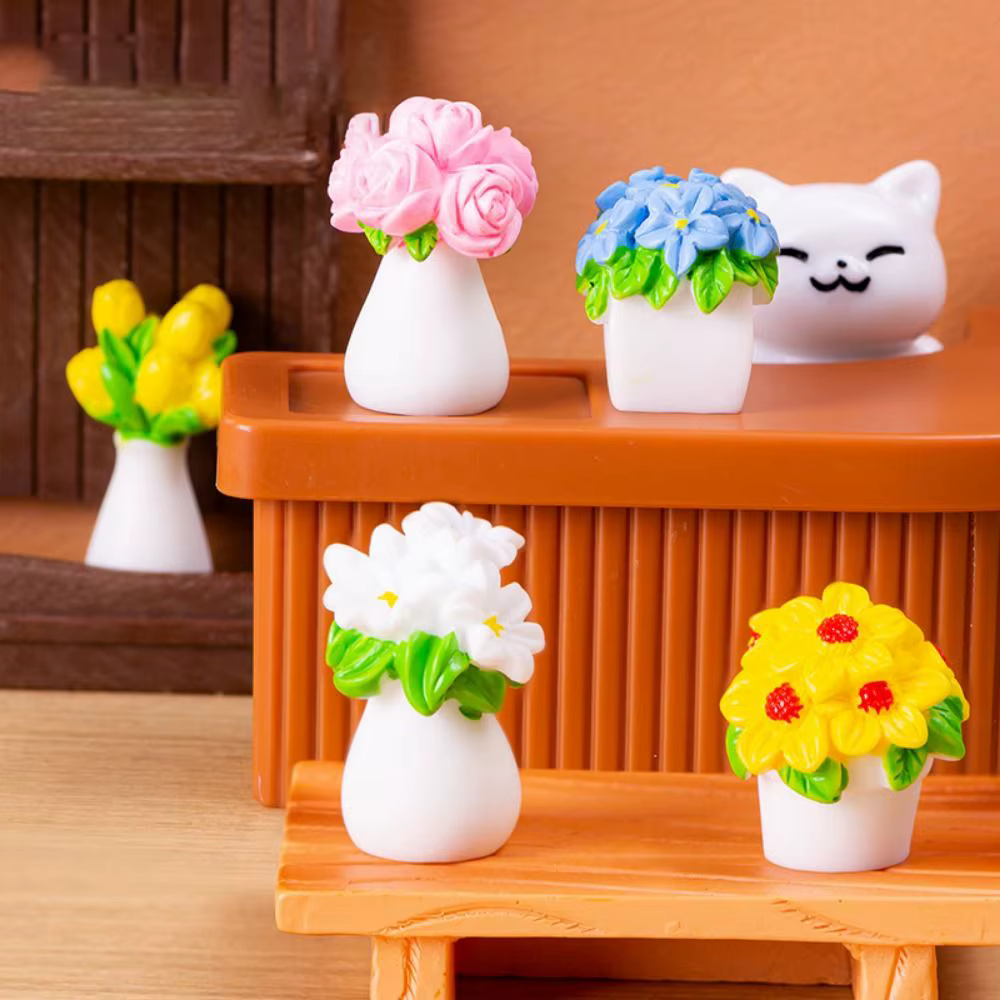 Série de mini-plantes artificielles en résine