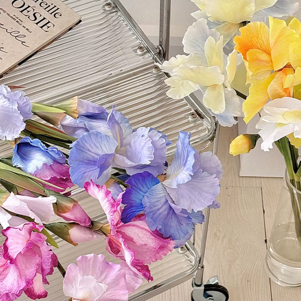 Branche de fleur d'iris artificielle de 80 cm