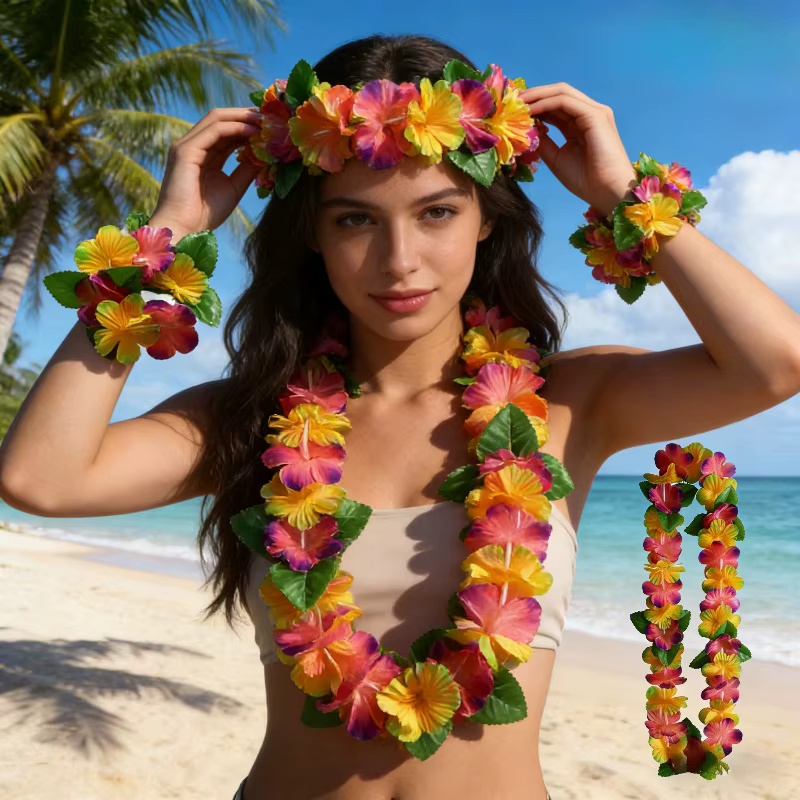 Ensemble de guirlandes de fleurs tropicales de 12 couleurs