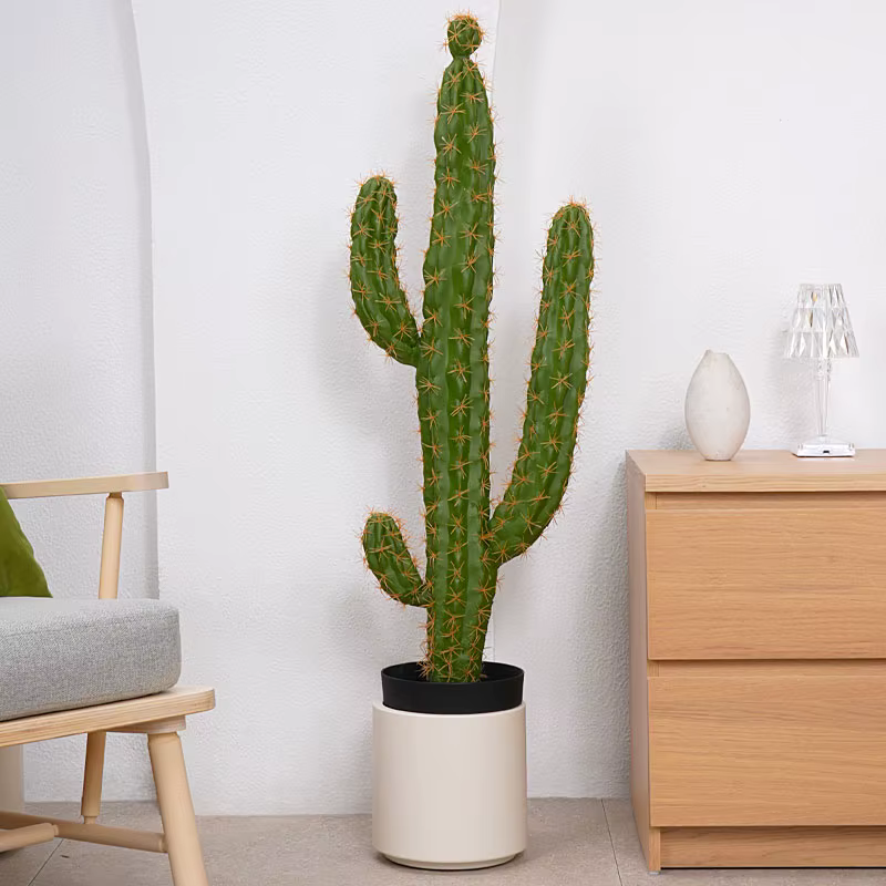 Plante succulente verte artificielle au toucher réaliste avec pot