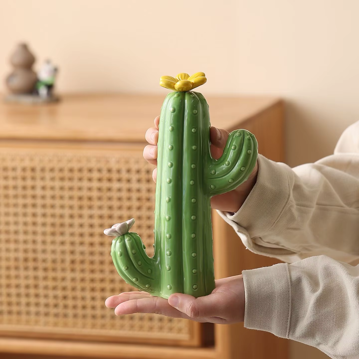 Nouvelles décorations 2026 pour la maison et le jardin : Cactus en céramique esthétique pour la décoration intérieure