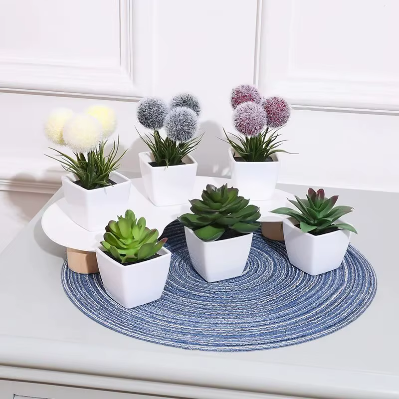 1 ensemble (6 pièces) Mini plante artificielle bonsaï