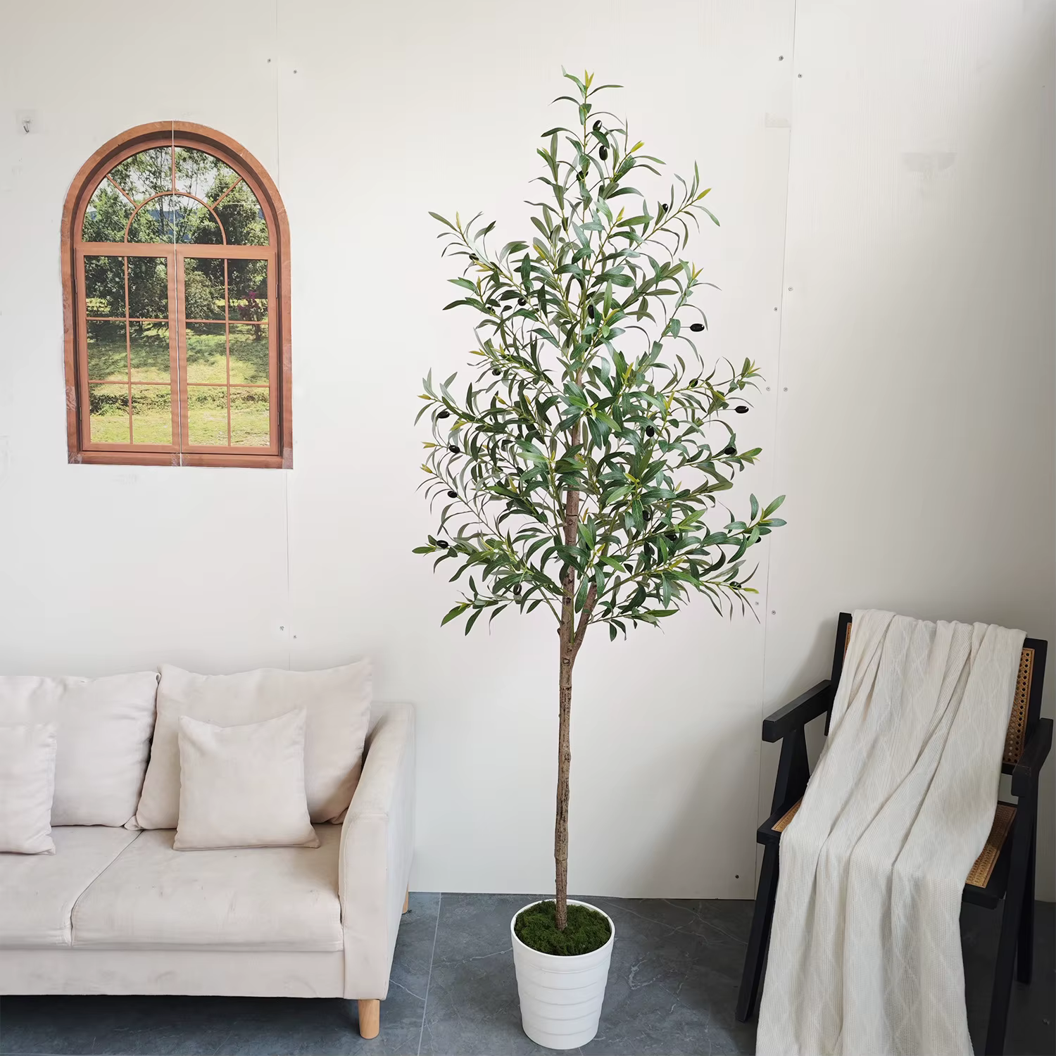 Arbre d'olivier artificiel en pot de 5
