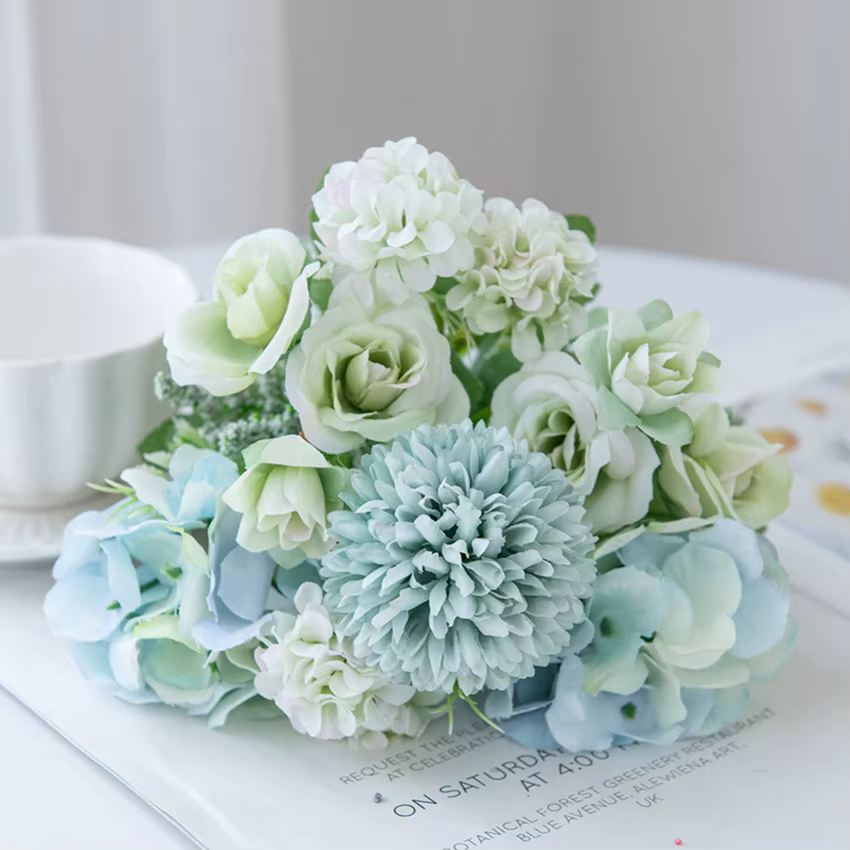 Fleurs artificielles De Mariée Roses Bouquet De Mariage Couronne Plantes Vases Maison Chambre En Plein Air Cour Décoration Accessoires Scrapbooking
