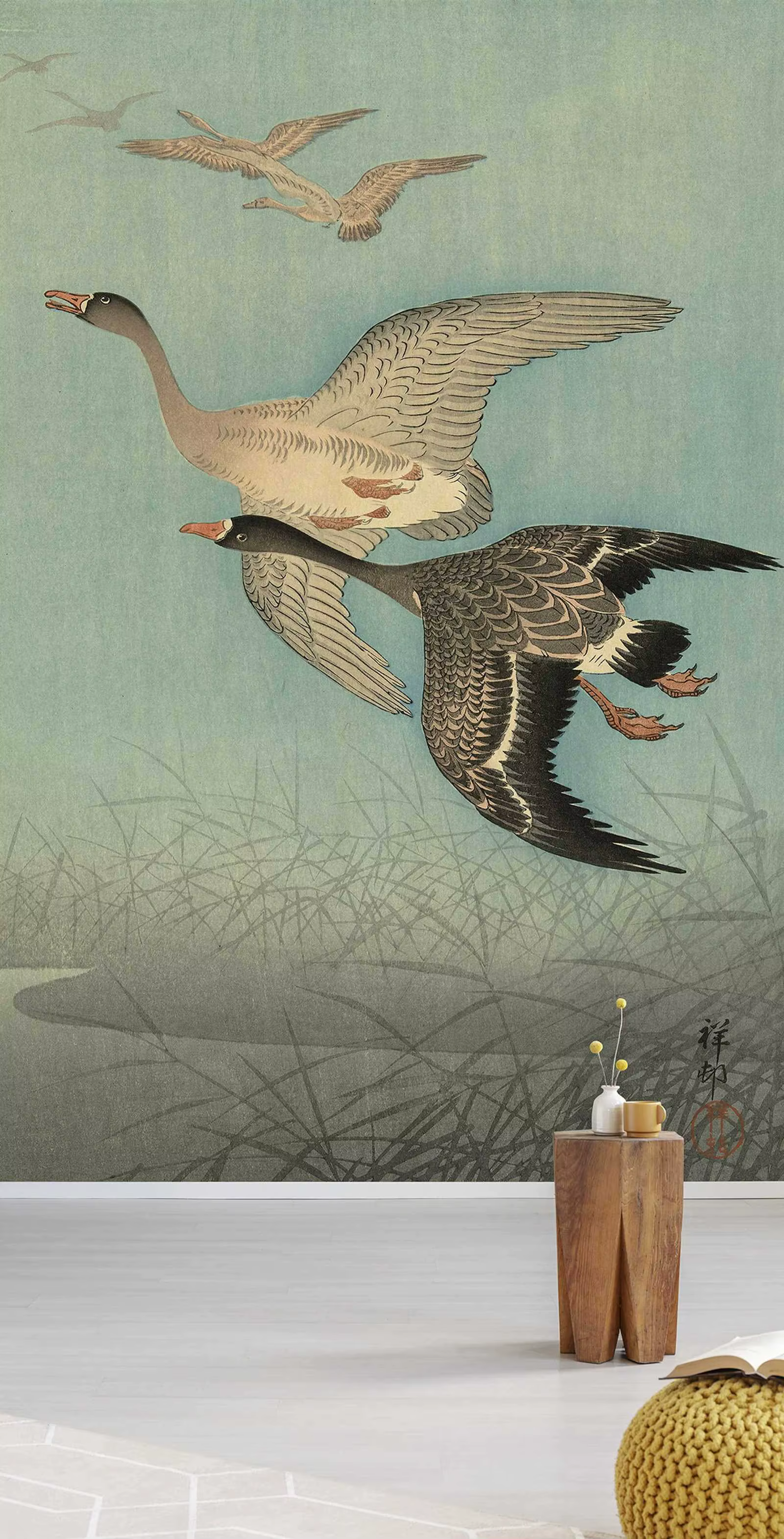 Papier peint régulier Vintage oiseaux volants