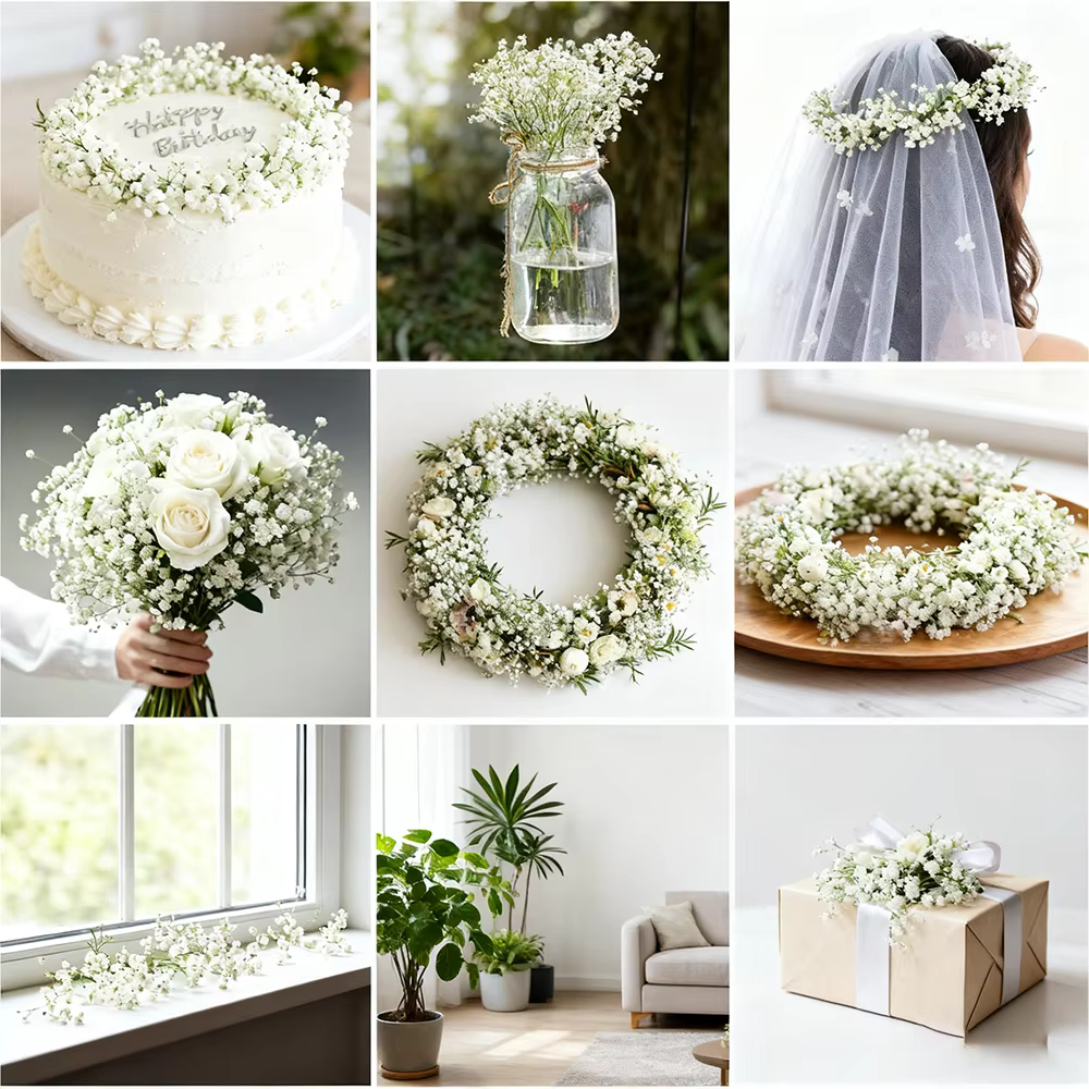 Bouquet de fleurs artificielles Gypsophila