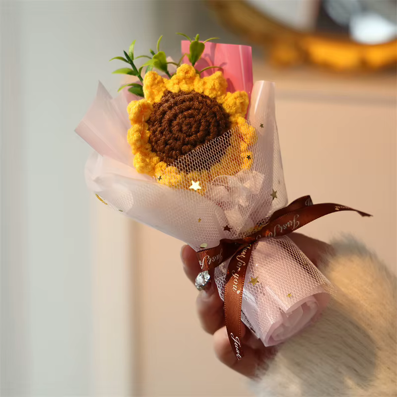 Mini Bouquet de tournesol au Crochet