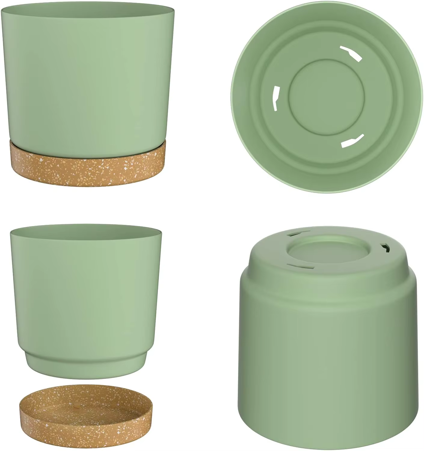 Pots de plantes, grands pots légers pour plantes d'intérieur et d'extérieur
