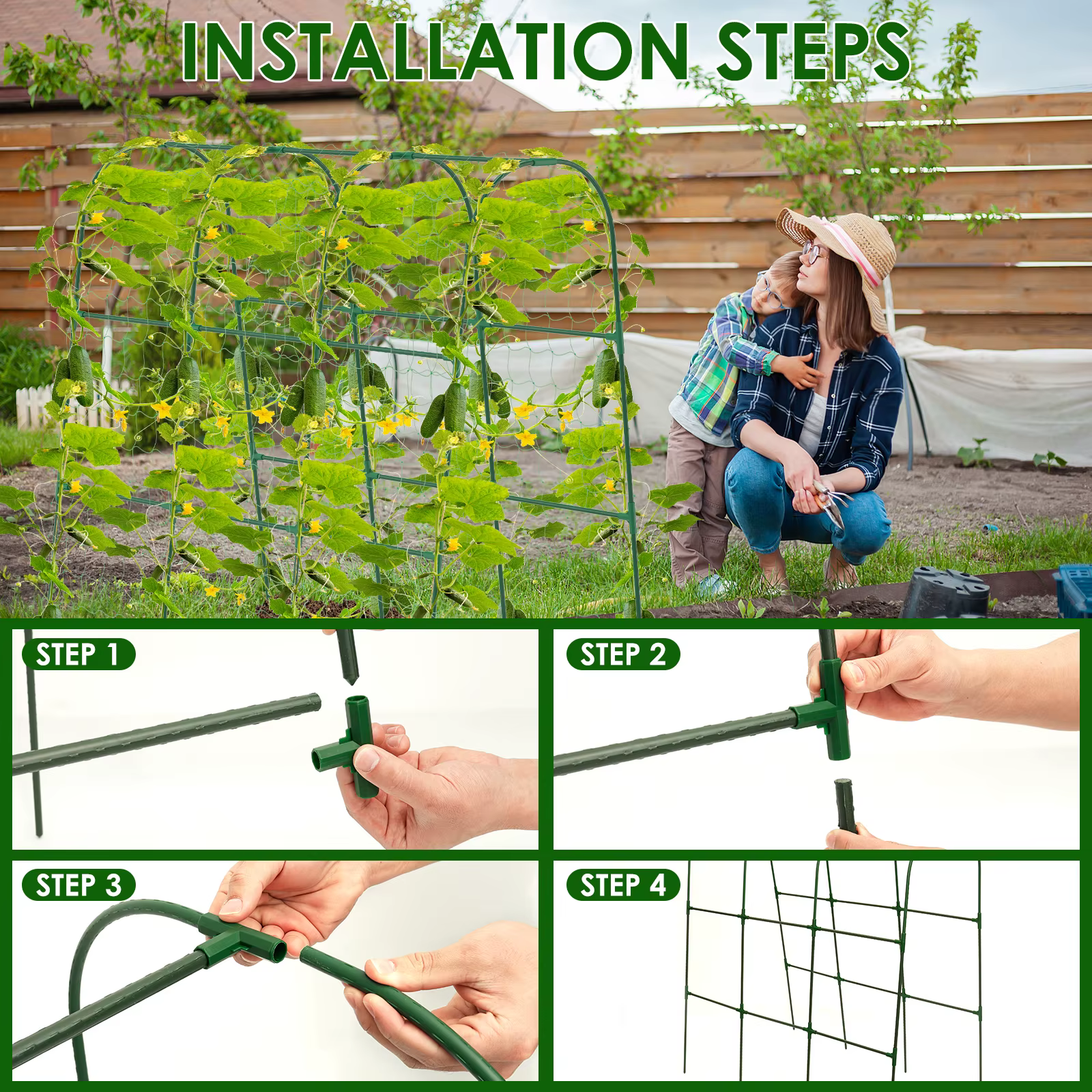 Treillis de concombre en forme de U pour jardin