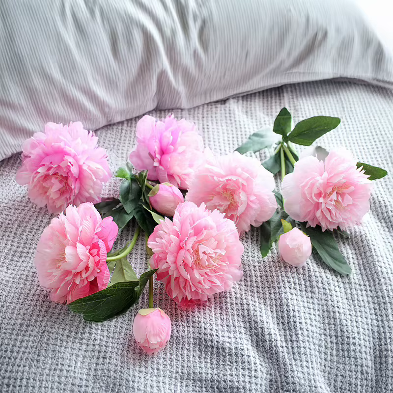 Bouquet de fleurs de pivoine artificielle européenne de 30 pouces