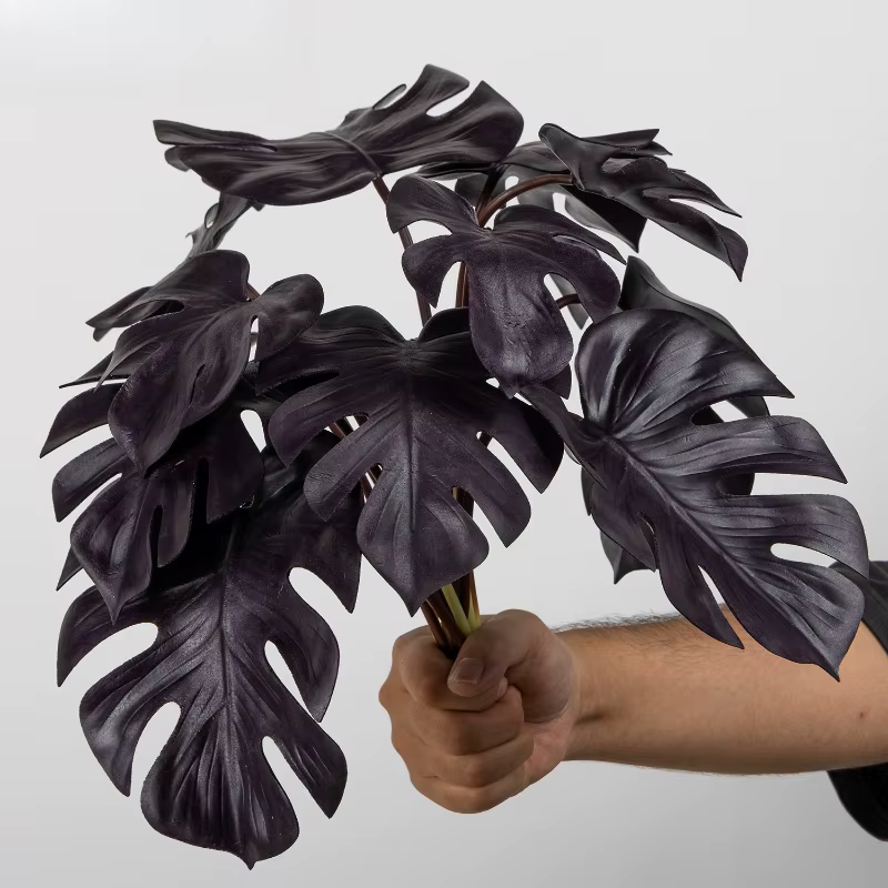 Lot de 5 feuilles de Monstera artificielles en PU