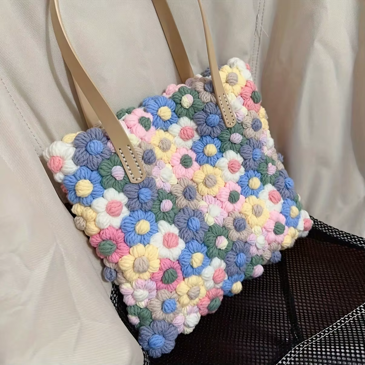 Appliques de fleurs au Crochet
