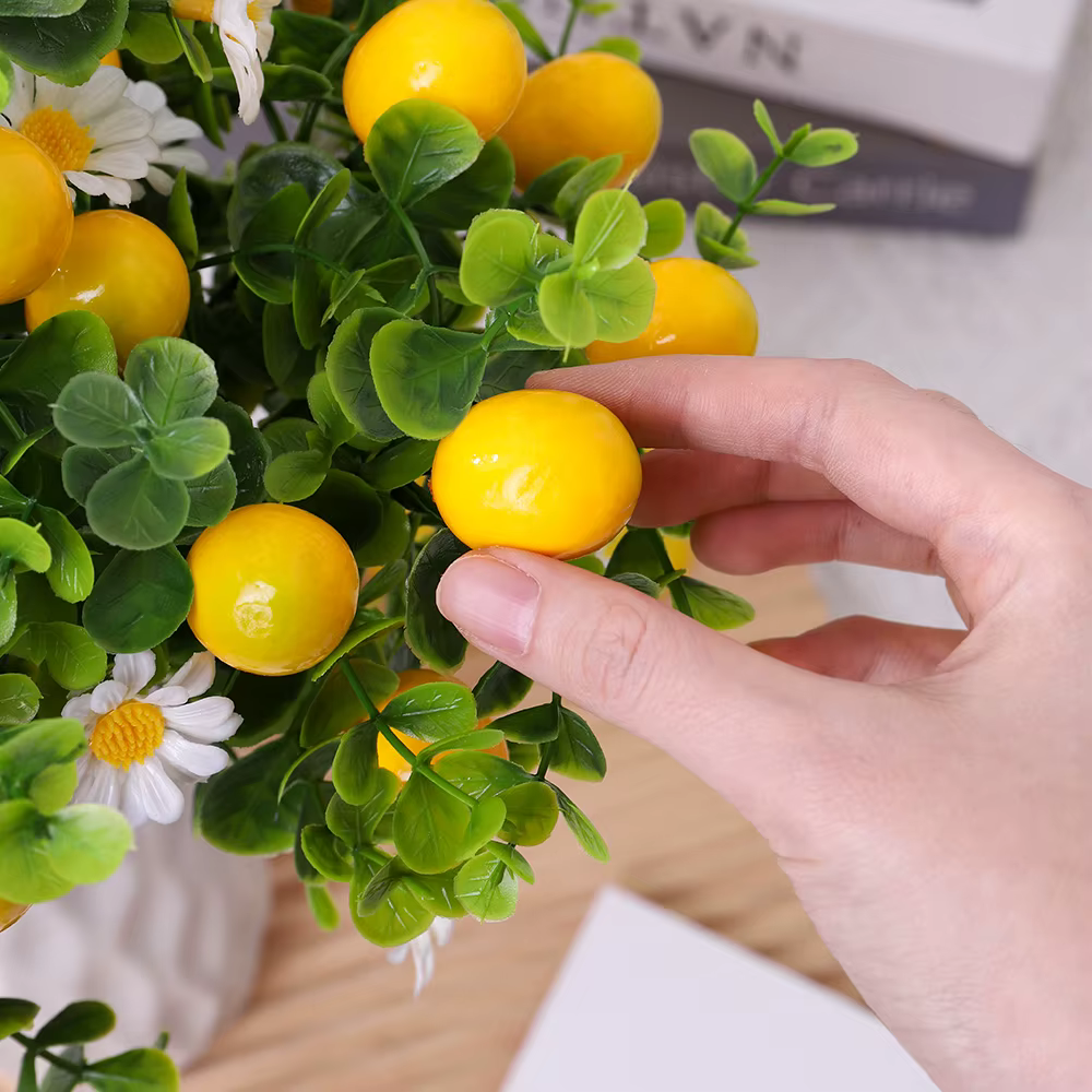 Branche de fleurs artificielles en eucalyptus citronné de 30 cm pour la décoration de la maison