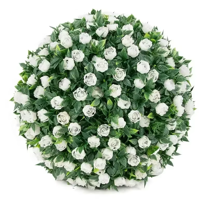 Boule d'herbe artificielle feuille d'eucalyptus plante verte fausse herbe aménagement paysager arbre hangar toit maison jardin mariage atmosphère décor