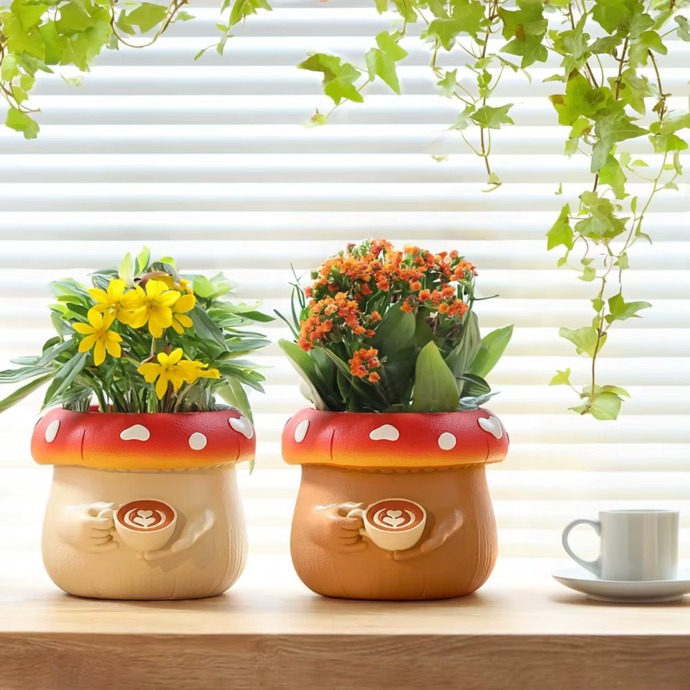 Petit pot de plante décoratif en céramique pour plantes d'intérieur et d'extérieur