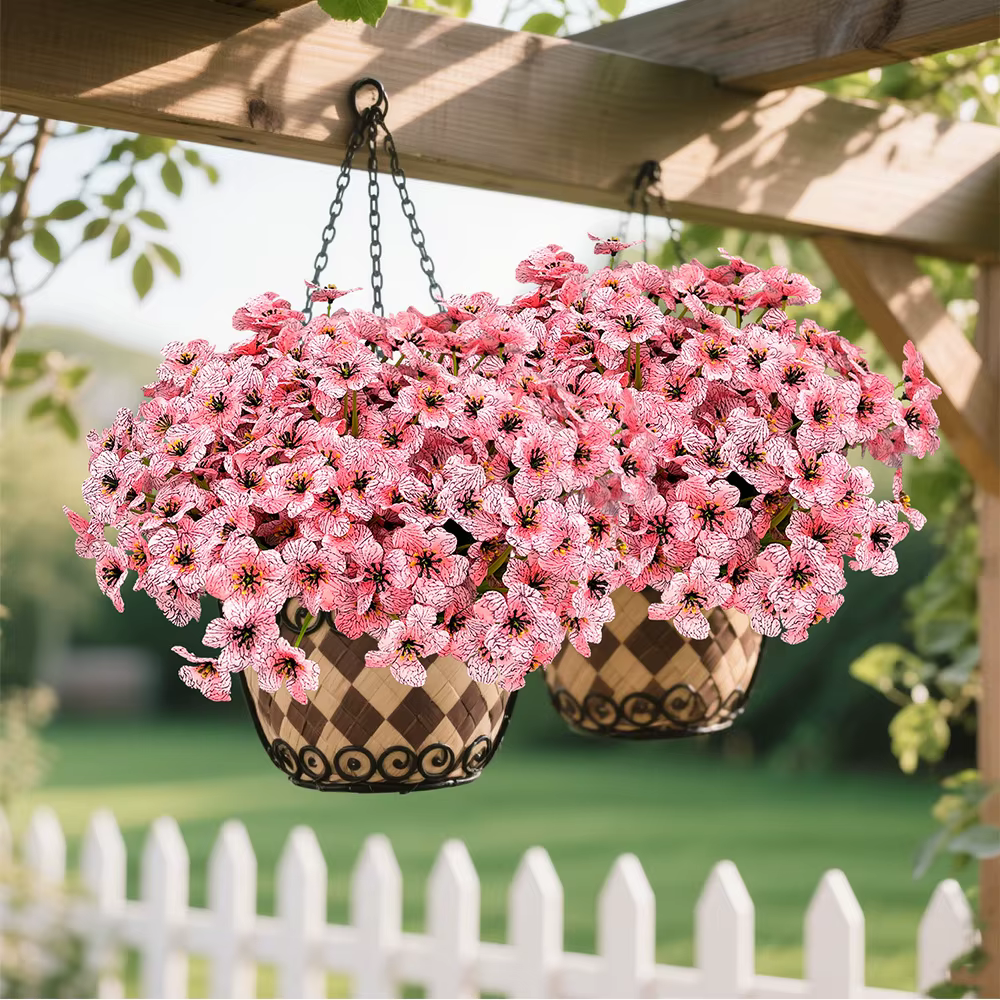 9/10 pièces fleurs en soie-fleurs artificielles colorées résistant aux UV fausses