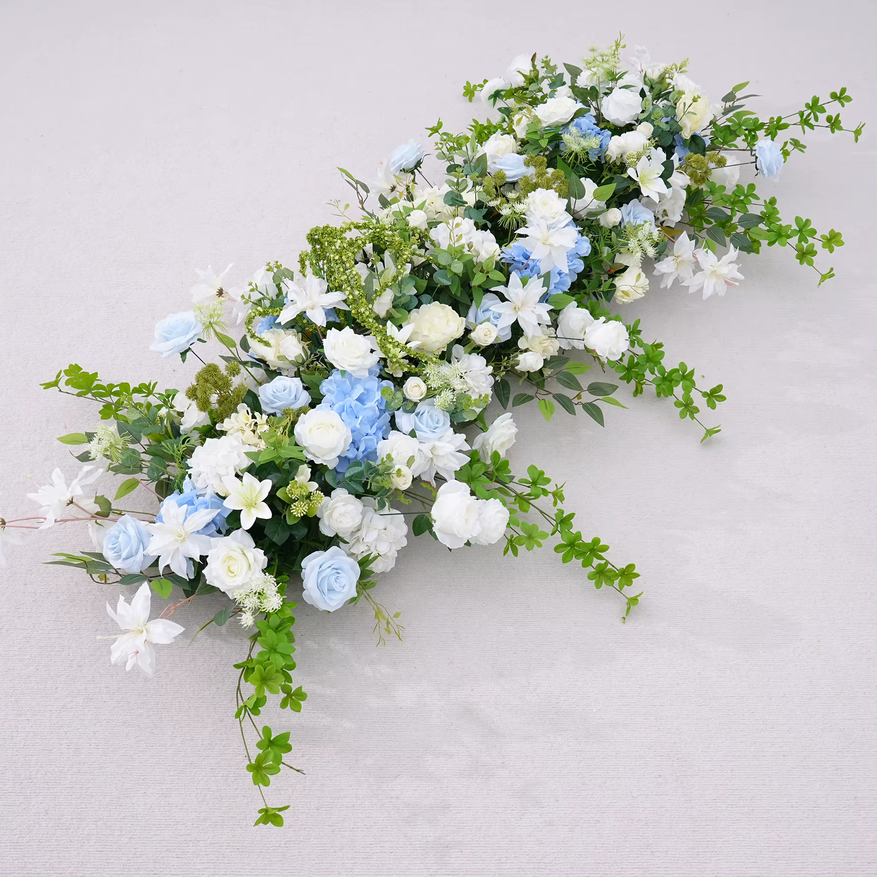 HMEOT H8870 Arche florale carrée avec arrangement de fleurs bleues d'hortensia
