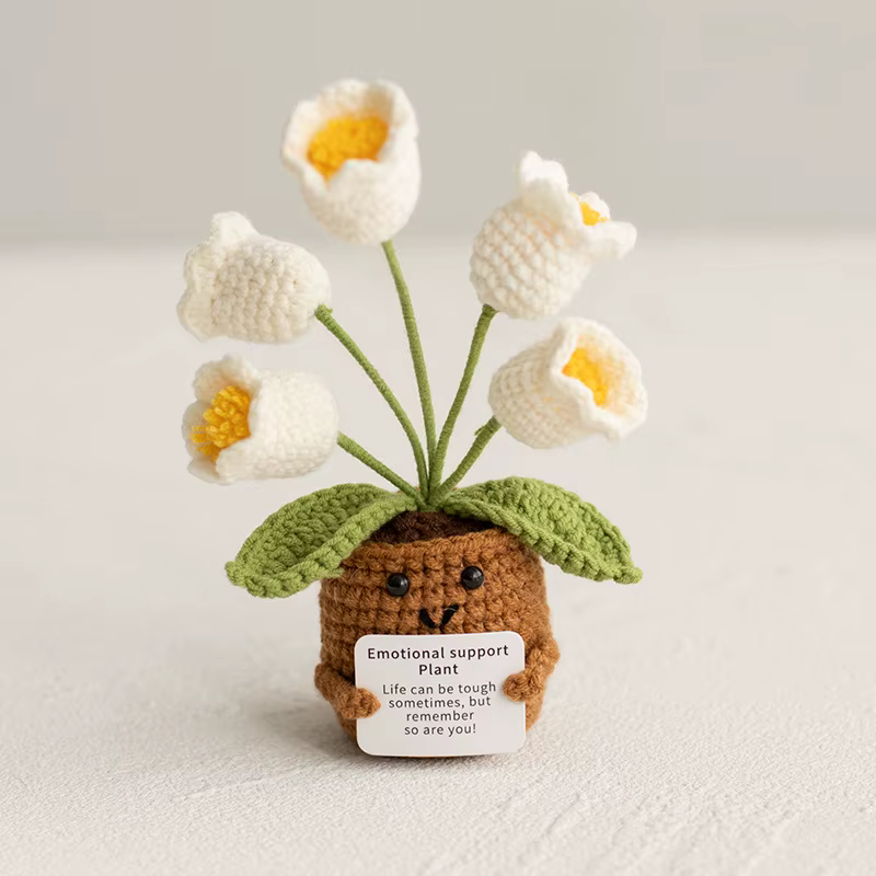 Plante artificielle tricotée en pot